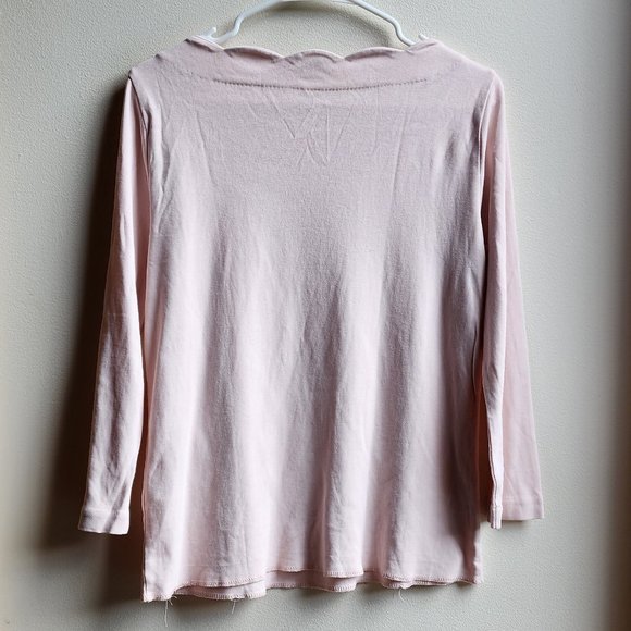 J. Crew Pink Scalloped Neckline Jersey Size Medium - Picture 14 of 14